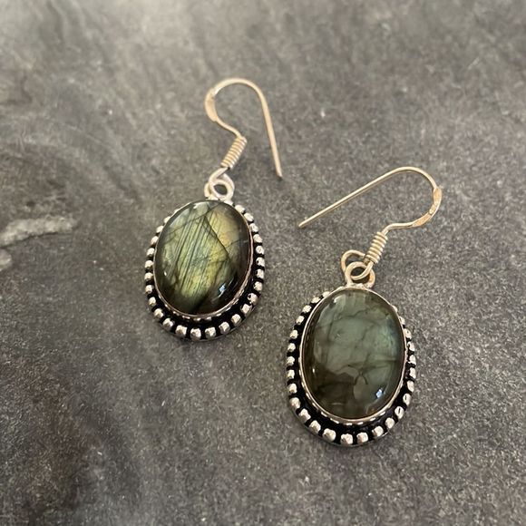 Labradorite Sterling Silver Earrings - Picture 5 of 5